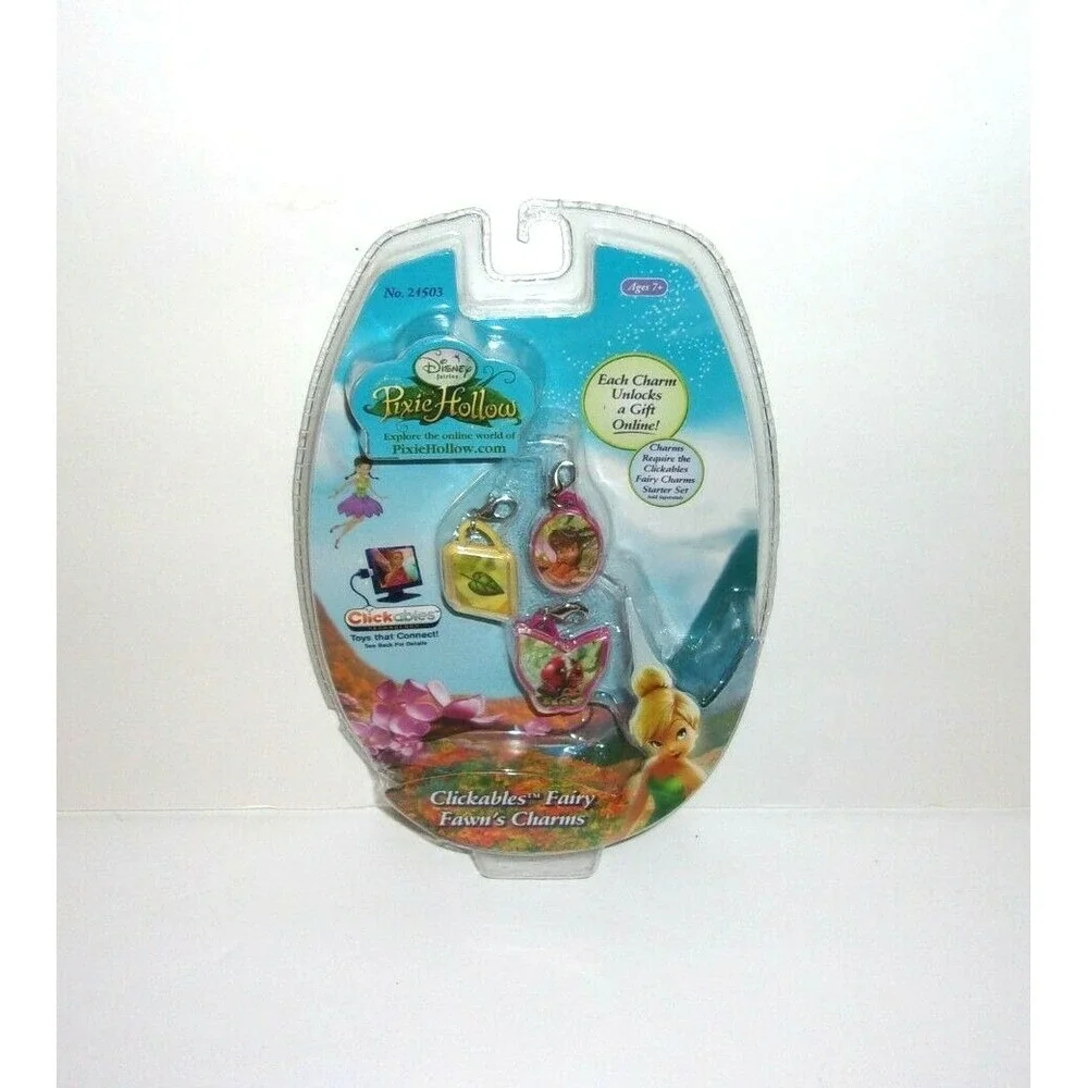Disney Fairies Pixie Hollow Clickables Fairy Fawns Charms 3pc New 24503
